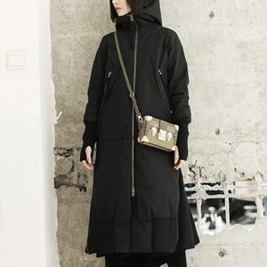Long Bomber Jacket / Coat with Hood
